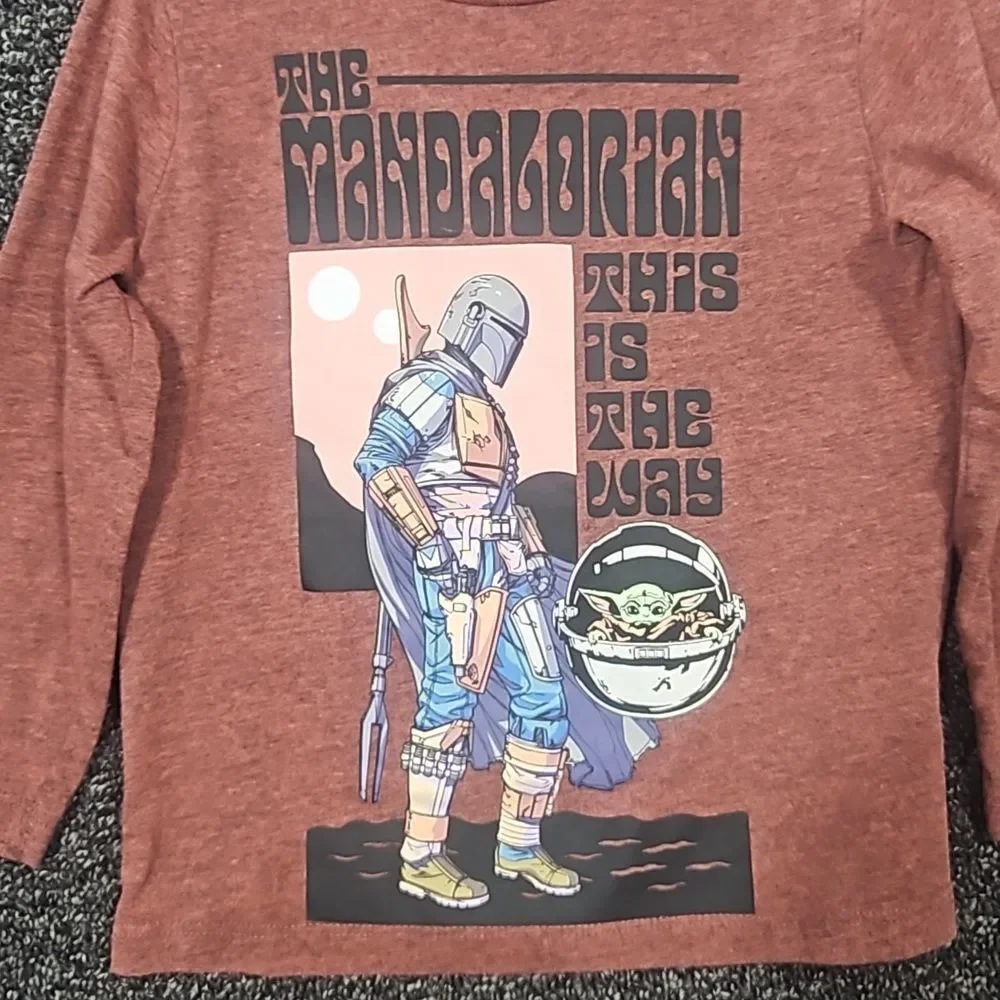 Old Navy Mandalorian Star Wars Kid XS (5) This is The Way Long Sleeve Tee Shirt